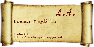 Lovasi Angéla névjegykártya